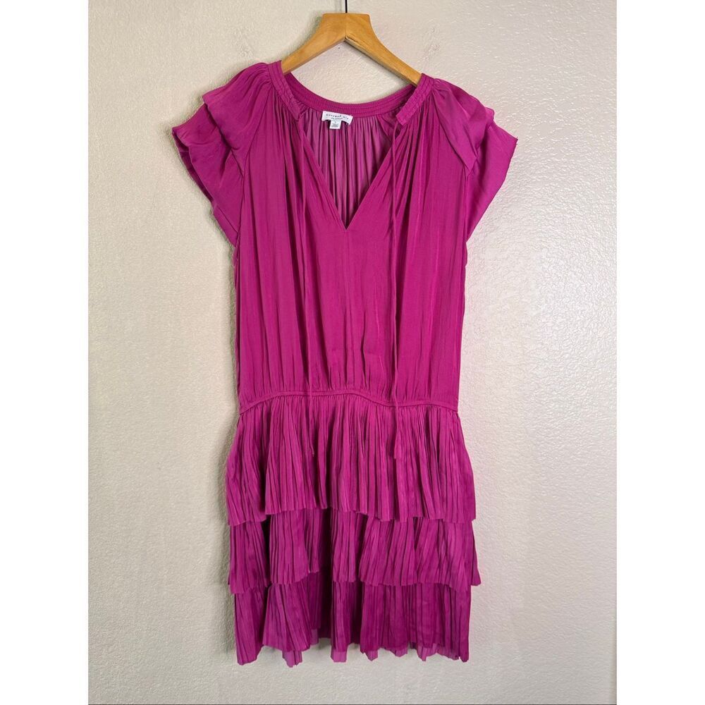 Current Air Anthropologie Dress Tiered Ruffled Drop Waist Sz Large Fairy Flirty